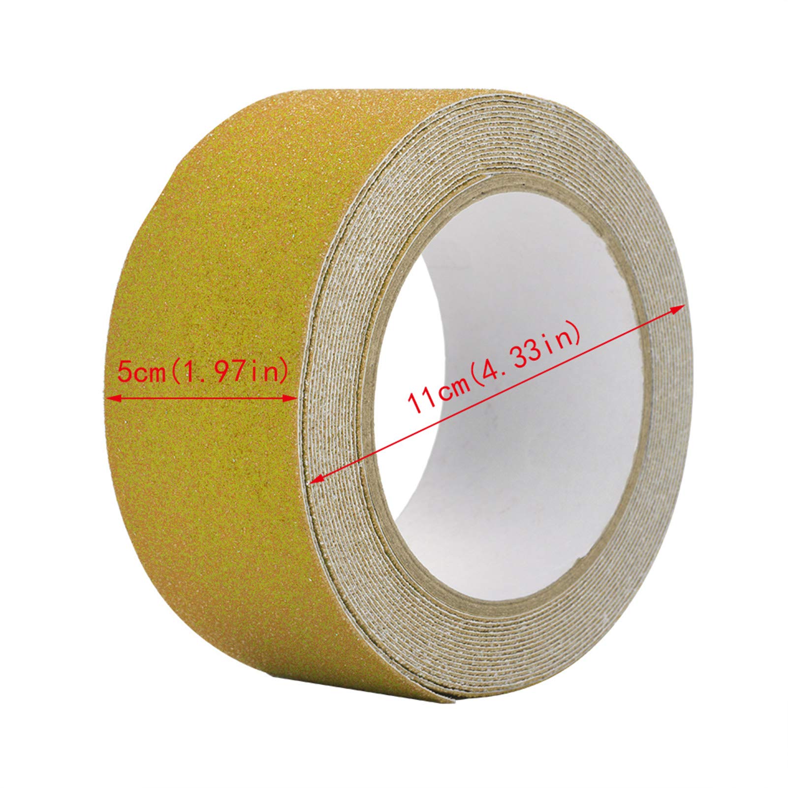 Uniwersalna taśma klejąca Taśma antypoślizgowa, kolorowa 5M * 5cm PCV, do dekoracji bezpieczeństwa na schodach(Yellow)