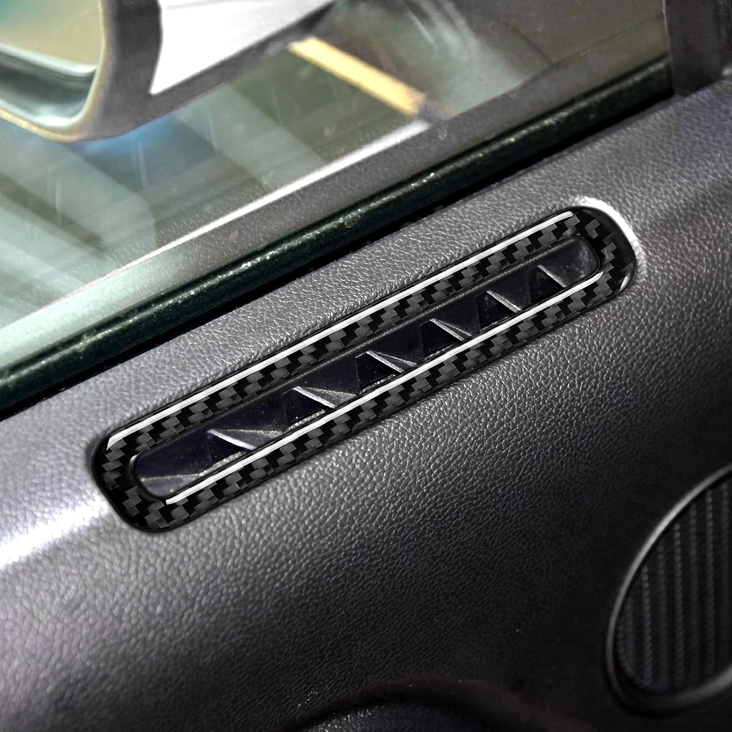 Car Side Door Defogger Air Vent Outlet Sticker Carbon Fiber Decal Cover for Ford Mustang 2015 2016 2017 2018 2019 2020 2021 2022 2023 Accessories