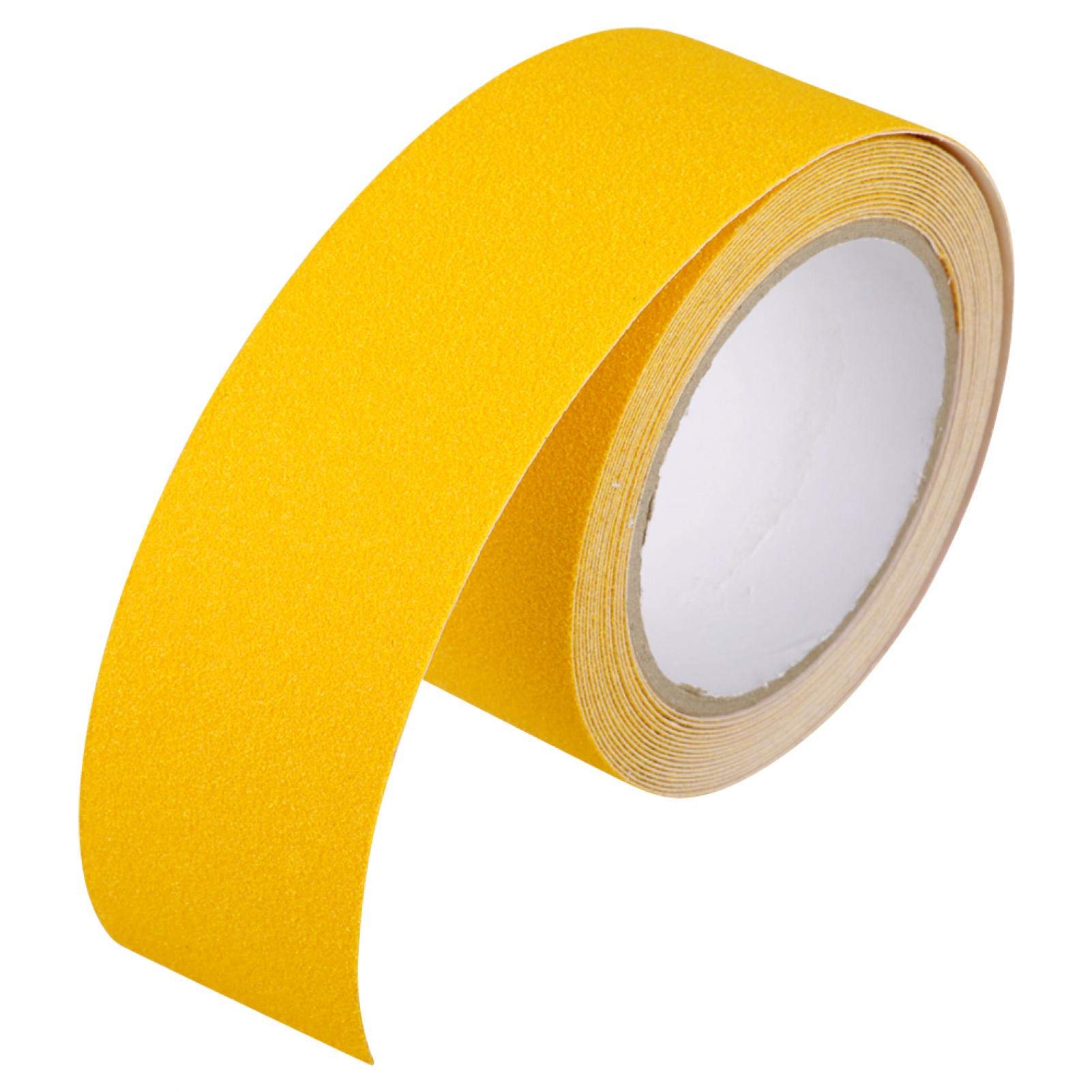 Anti Slip Tape 2'' x 197'' Self-Adhesion Heavy Duty Grip Tape PVC Anti Slip Tape Adhesive Safety Flooring for Stair Steps Traction Tread Staircases Grips Adhesive Non Slip Strips (Yellow)