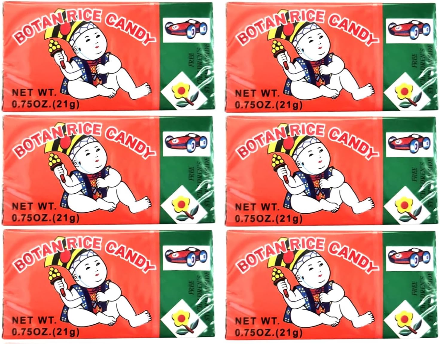 Amazon.com : Botan Rice Candy (6 Pack) Assortment Gift Set with Sticker ...