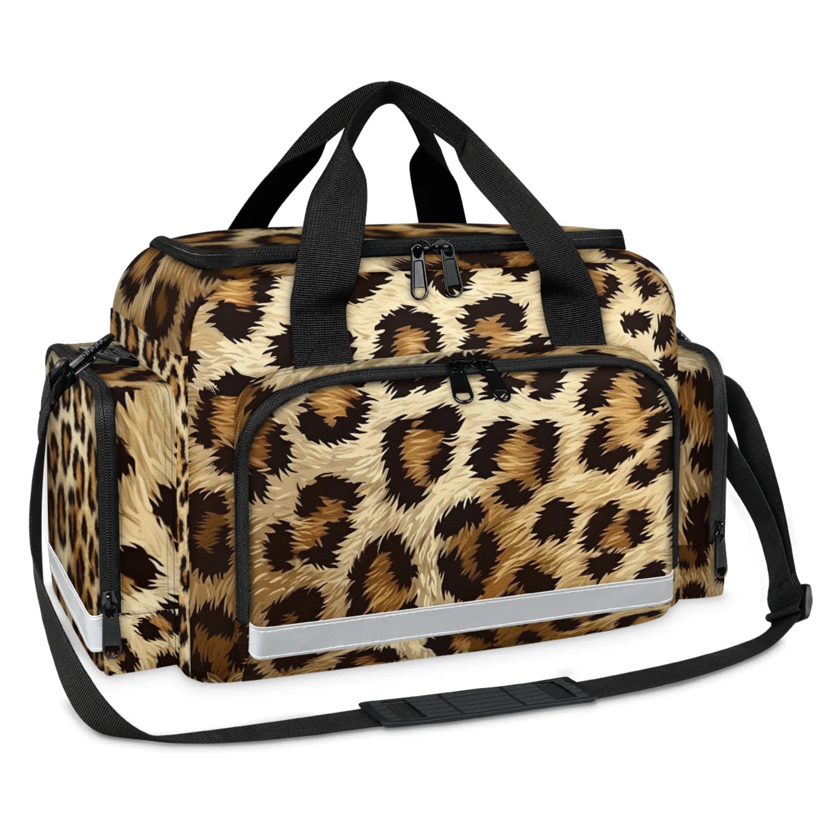 GzLeyigou First Aid Bags Empty, Animal Leopard Emergency Bag First Aid Kit Multiple Compartment Kit Carrier On Call Trauma Bag For Paramedics Emergency Medical Supplies Kit