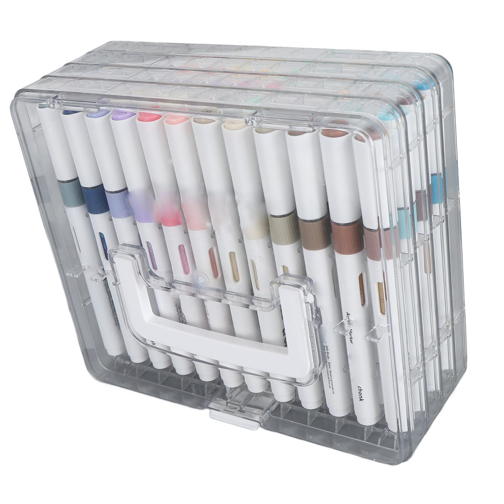 Acryl-Marker mit Weicher Spitze, 48 Farben, Künstlerbedarf, Sicher für, Mal-Geschenkset mit Aufbewahrungsbox