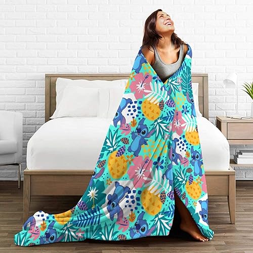 Miniatura 6 de Manta de dibujos animados, súper suave, ligera, de franela de vellón, cálida y acogedora para niños, niñas, adultos, sofá, cama, todas las