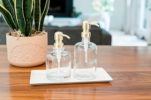 Miniatura 3 de Rail19 Derby Dispensador de jabón con bomba de metal, jabón líquido de manos y loción para cocina y baño, 10 onzas (latón de granja)