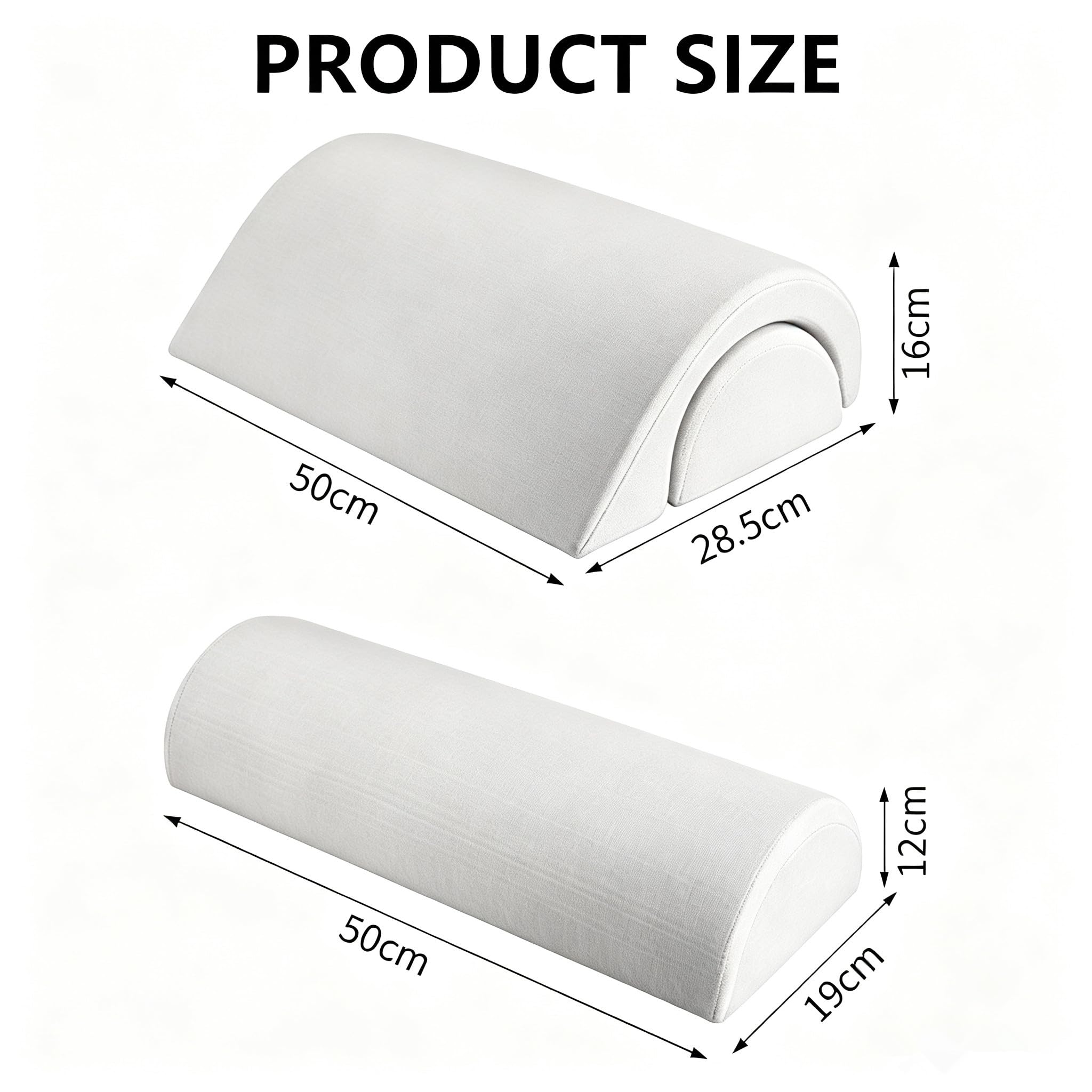 Almohada para piernas de media luna, cojín de rodilla semicircular para piernas, rodillas, espalda baja y cabeza, almohada lumbar de espuma viscoelástica para dormir en la cama, almohada