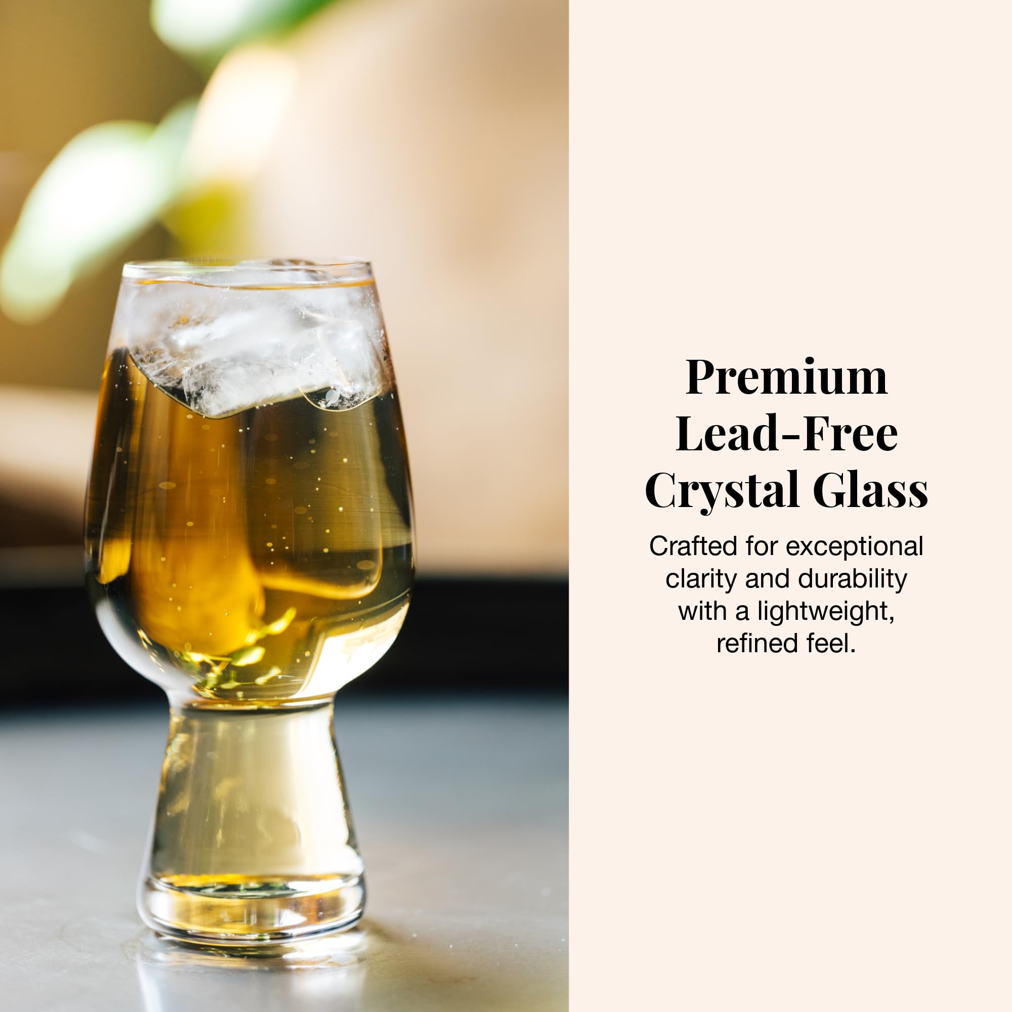 Hampstead Crystal - Set di 6 bicchieri da birra in cristallo senza piombo e sidro, 500 ml, alti e sottili, lavabili in lavastoviglie