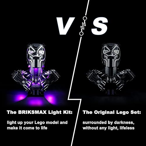Miniatura 6 de BRIKSMAX Kit de iluminación LED para LEGO-76215 Black Panther, compatible con el modelo de bloques de construcción de Lego Marvel, no incluye juego