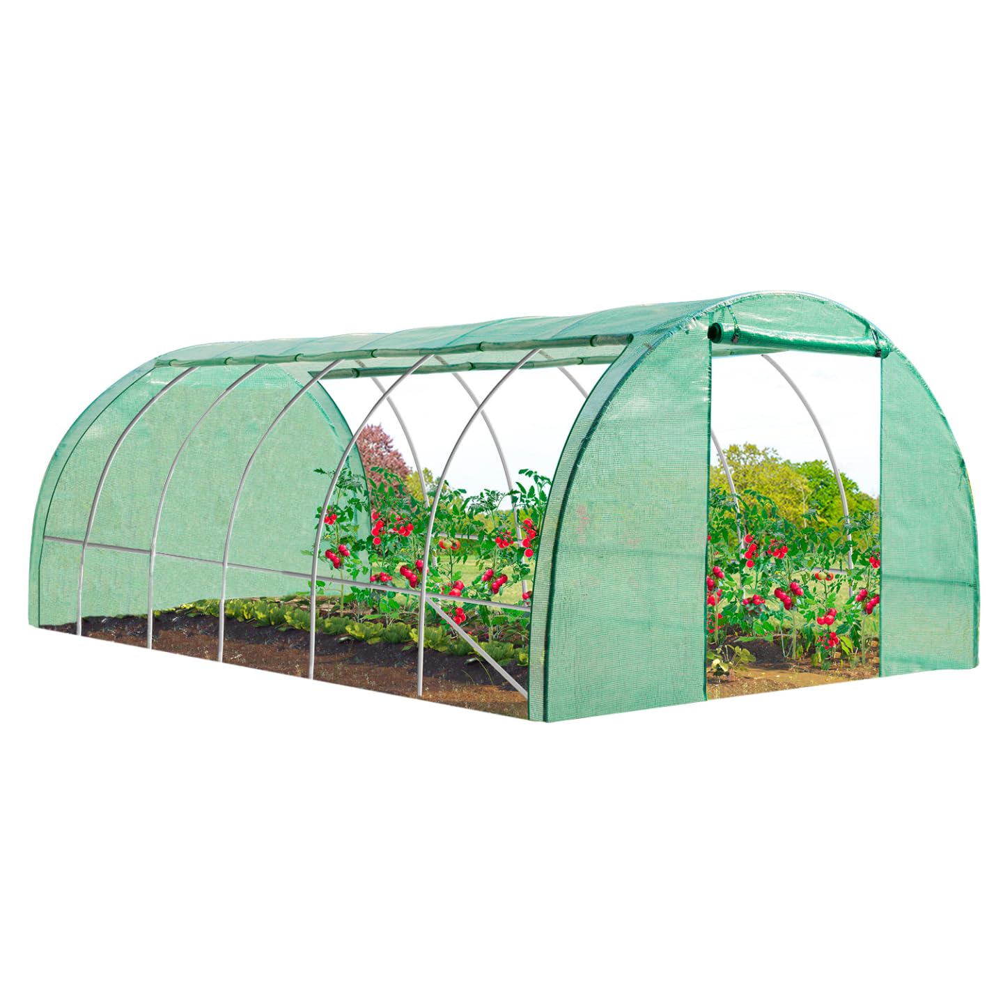 IDMarket - Bâche de Rechange 130 GR/m² pour Serre 18M² Verte 4 Saisons CRIMÉE