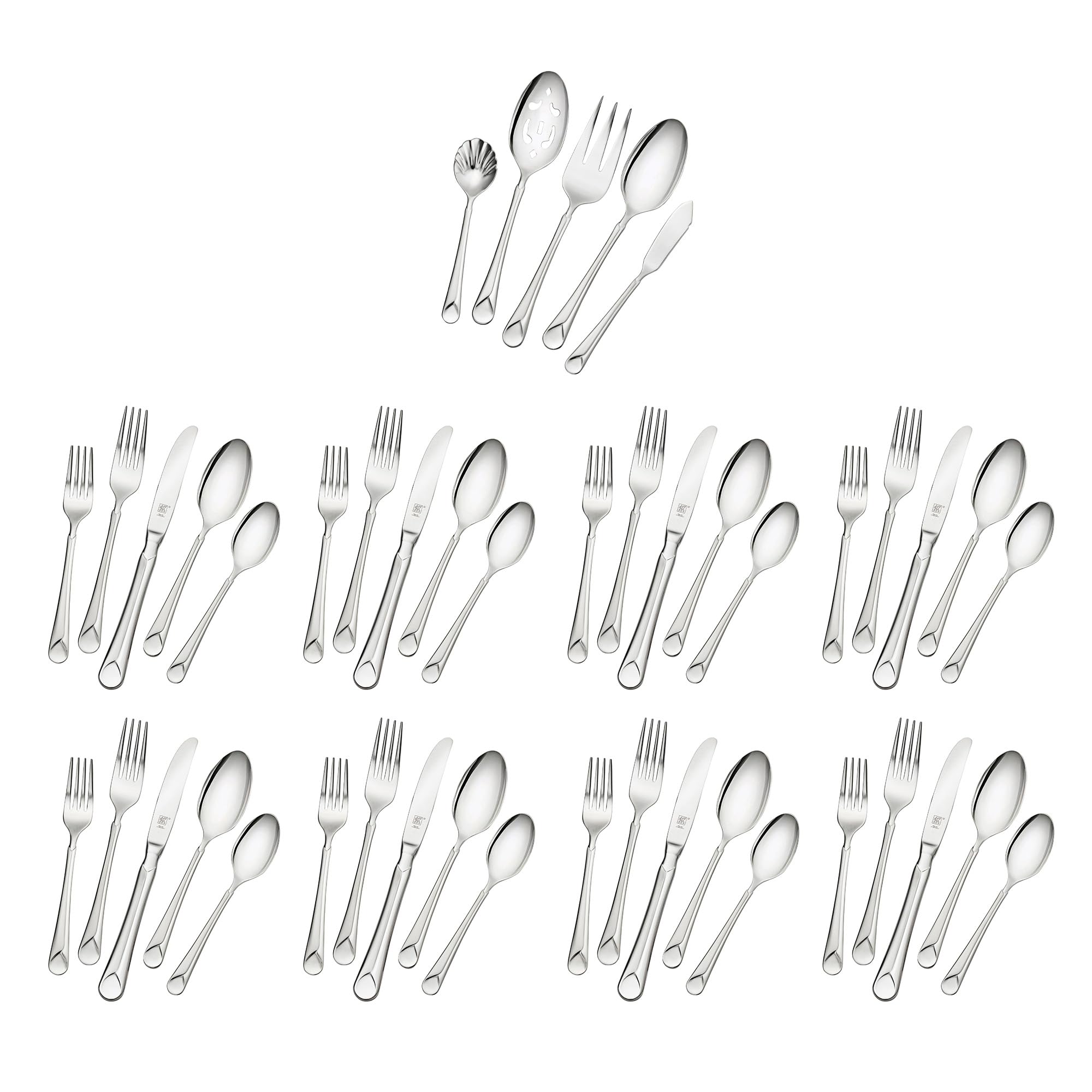 ZWILLING 22748-345 j.a. henckels Provence 45-pc 18/10 Stainless Steel fl Flatware Set