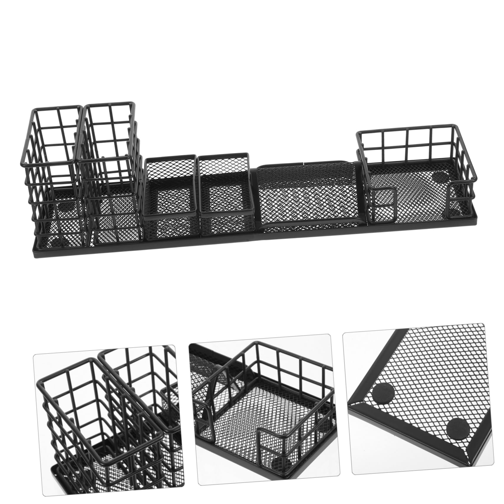 Organizer da Scrivania Metallo Nero Set Portaoggetti per Cosmetici Cancelleria e Prodotti per La Della Organizer Desktop Resistente per Ufficio e Casa