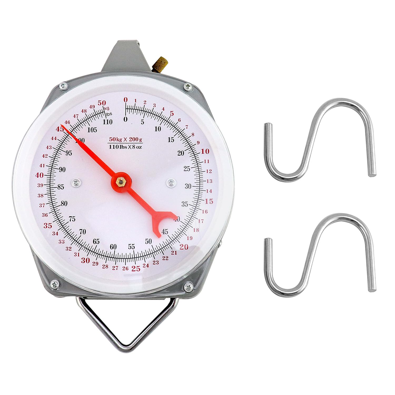 QWORK 2 Pack Precision Hanging Scale, 110lbs / 50kg Capacity, Dual Unit, Heavy Duty