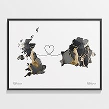 Germany to Botswana Print, Motswana Marble Two Countries Map Poster, Travel Art