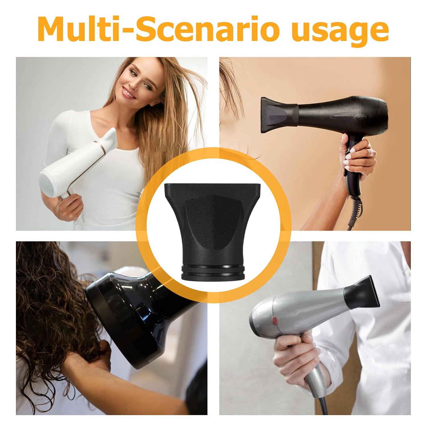 Flat Hair Dryer Nozzle Attachment Concentrator for Quick Even Drying and Heat Protection Professional Salon and Home Styling Accessory