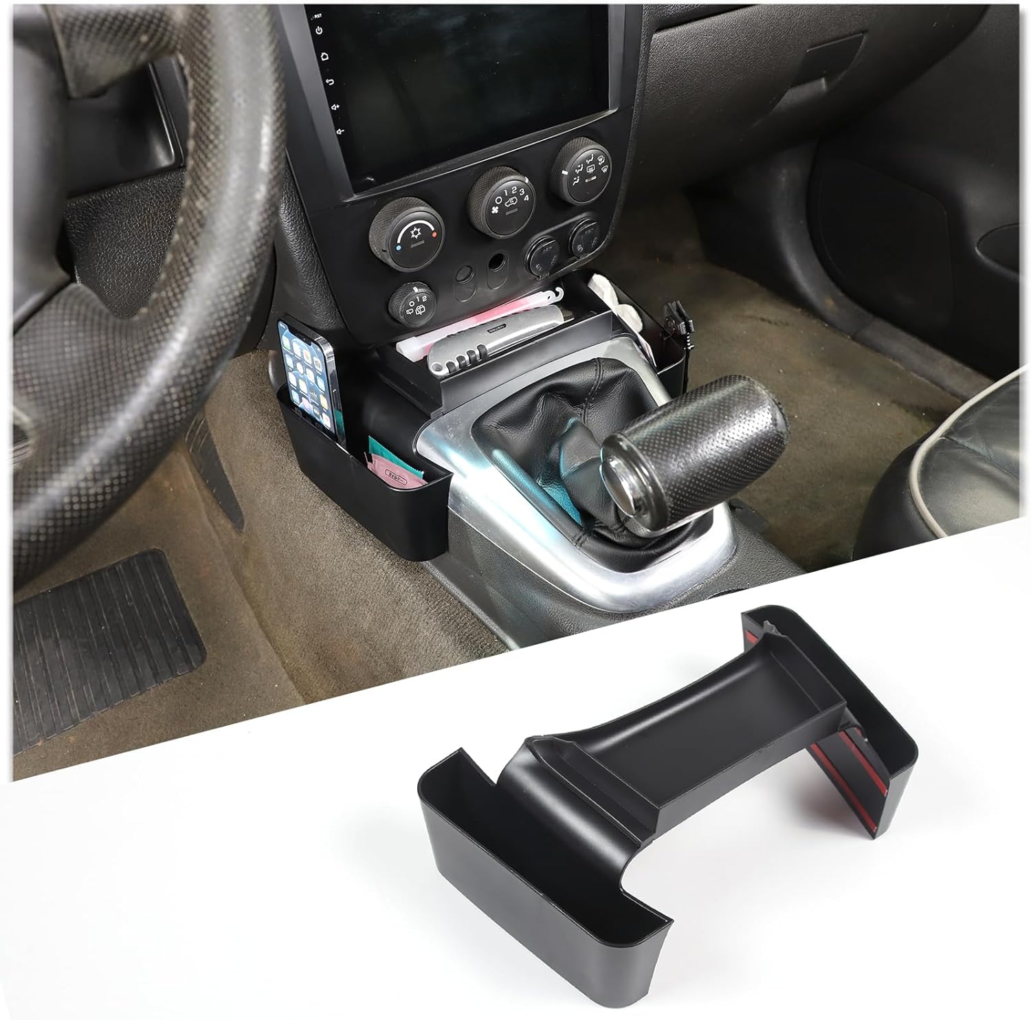 PIUGILH Center Console Gear Shift Storage Tray Compatible with Hummer H3 2005-2009 Accessories, Center Console Gear Shift Storage Box Organizer Tray