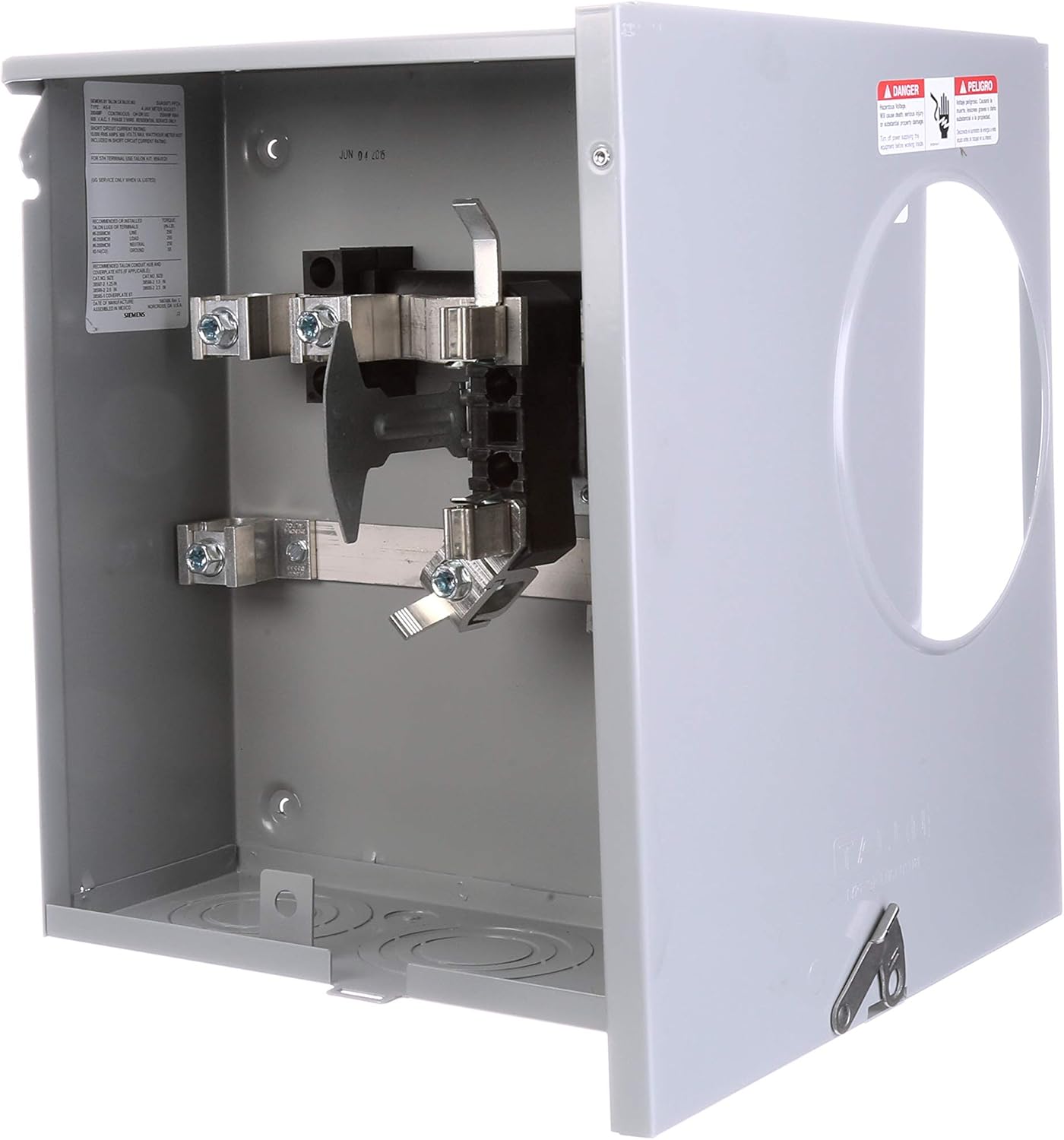 Siemens SUAS877PPZA Meter Socket with 4 Jaw, Ringless Cover, Horn