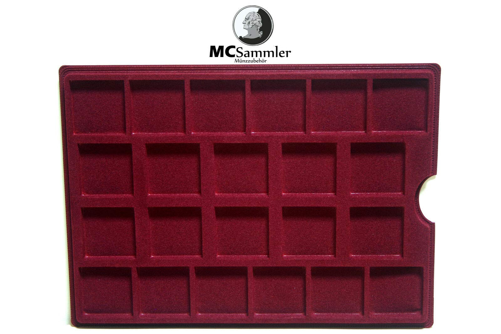 MC.Sammler Mallette à pièces en aluminium avec 5 plateaux pour 110 pièces de 46 x 46 mm (110 compartiments - 46 x 46 mm)