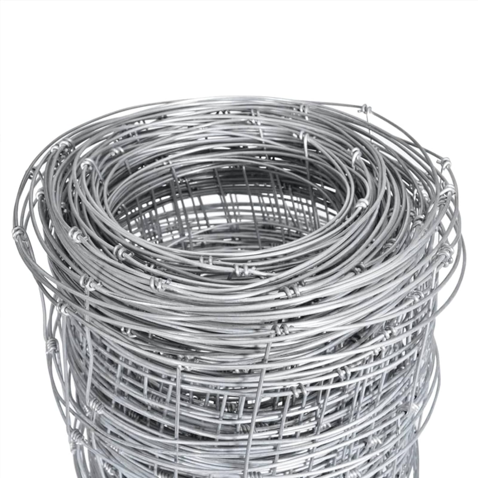 Valla de jardín, Alambradas para Fincas, Malla Metalica, Alambre De Espino, Malla De Alambre, Vallas Metalicas, Malla Cinegética, de Acero galvanizado Plateado 50x12,5 m