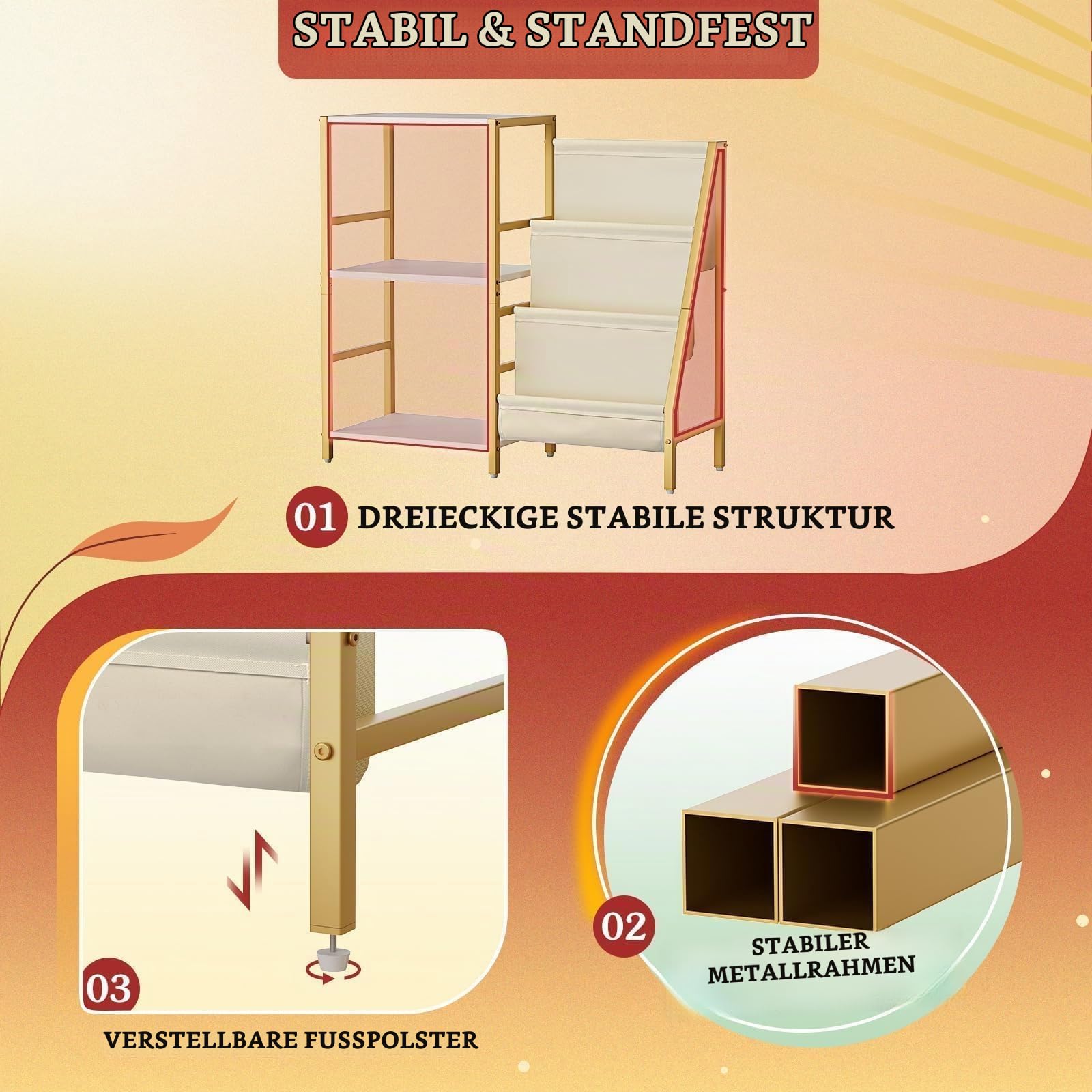 Bikoney Plattenspieler Schallplattenständer mit 3-stufiger Vinyl Display Regal Lagerung, Turntable Tisch Aufbewahrung bis zu 200 Alben,Media Konsole Vinyl Regal für Wohnzimmer (Gold)