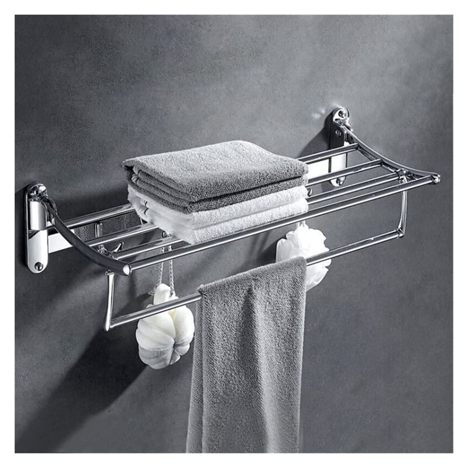 Porte-serviettes pliant en laiton pour petits espaces humides - 5