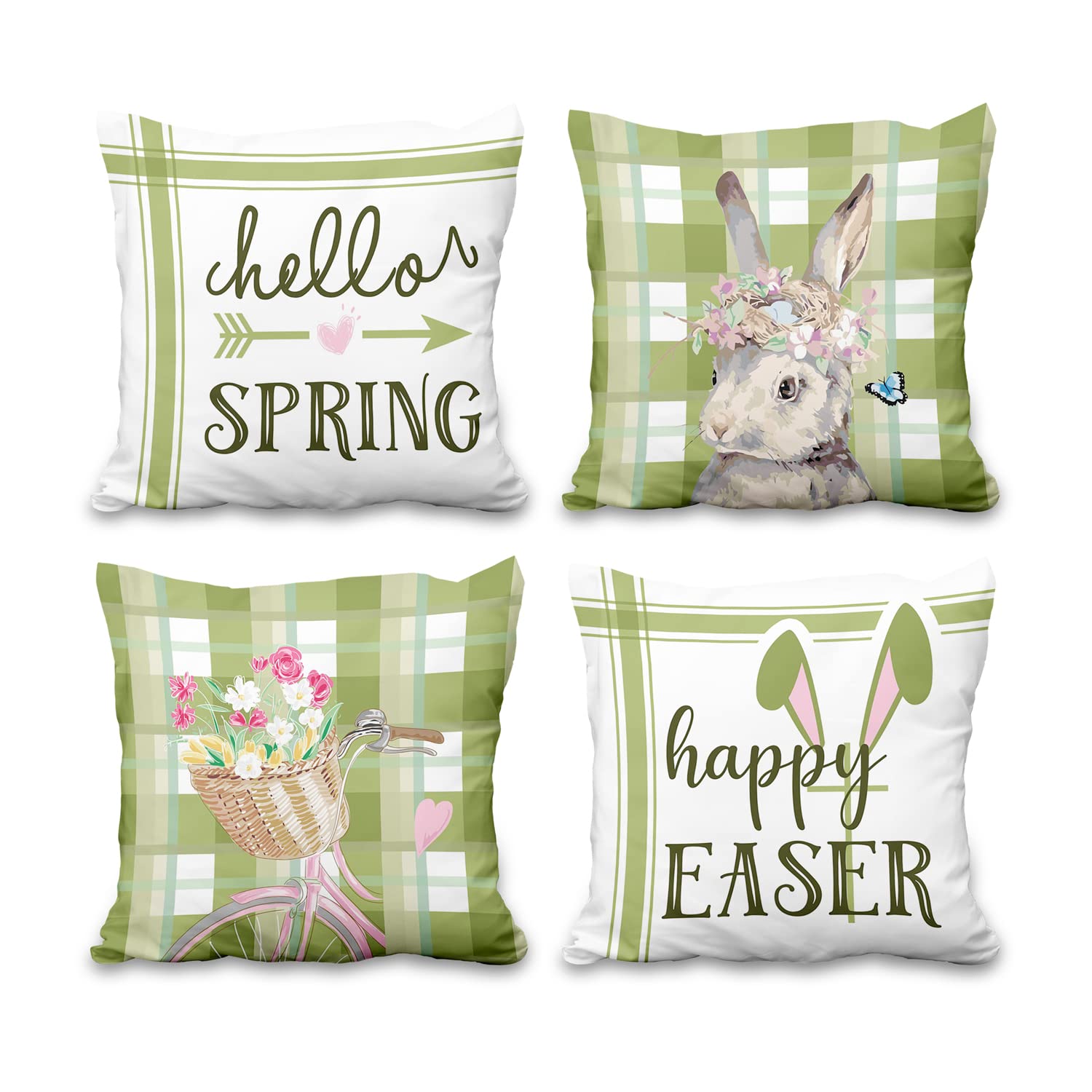 Taie d'oreiller Pâques 50x50cm en peluche douce et finitions haut de gamme pour sofa