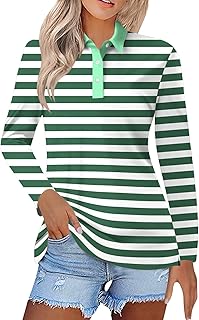 Camiseta de manga larga para mujer, color verde, a rayas, de algodón, manga corta, larga, para verano, camiseta gráfica, larga, túnica, para adolescentes, niñas, holgada, básica