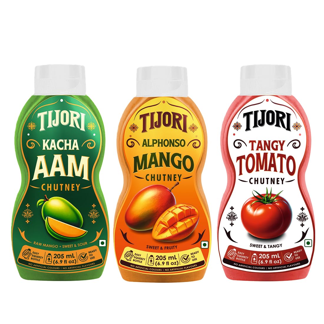 Tijori Alphonso Mango Chutney, Kacha Aam (Raw Mango) Chutney & Tangy Tomato Chutney - Combo Pack of 3 x 205 ml Each (B0D48T5LKP) Amazon Price History, Amazon Price Tracker