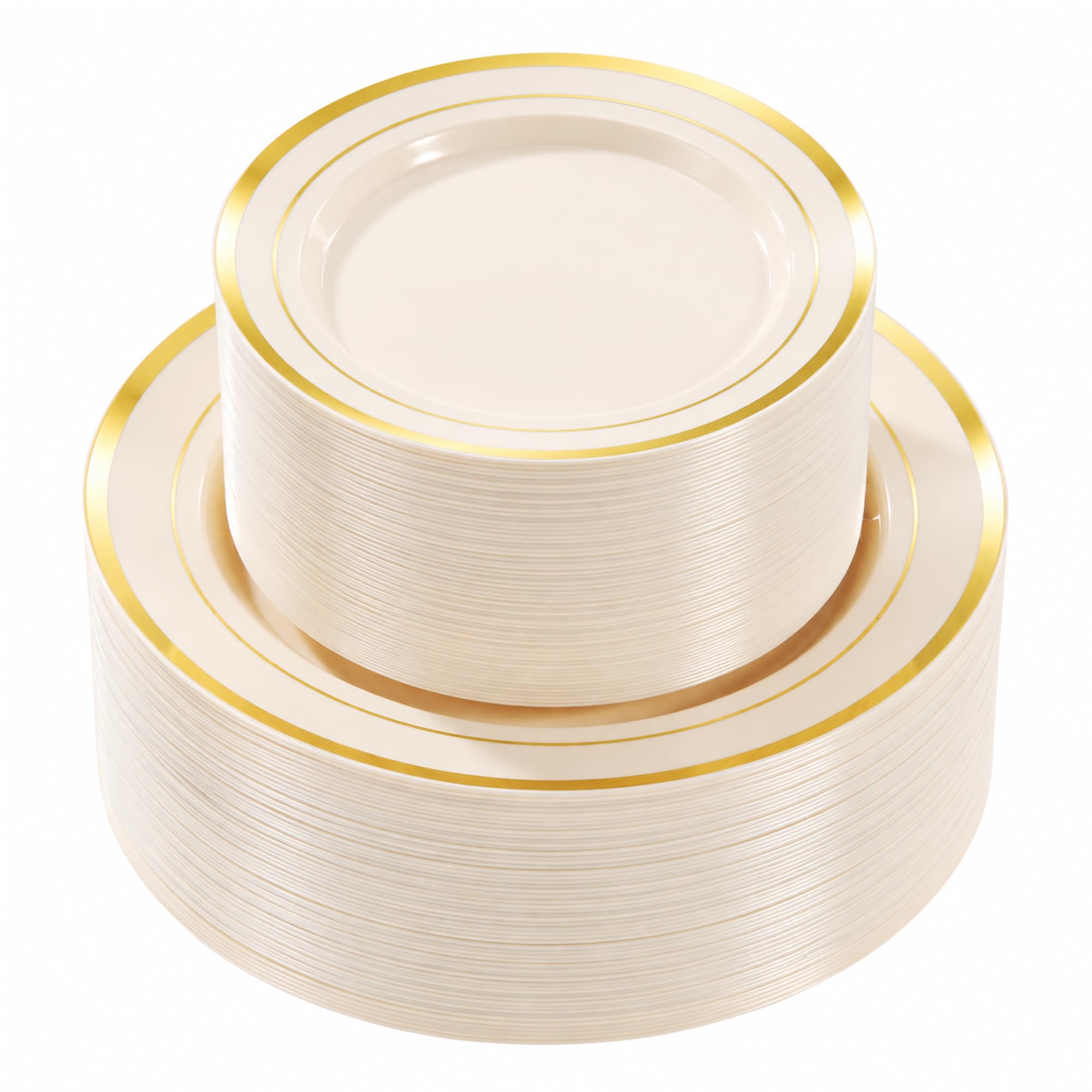 Gold Disposable Plates - 200 Pack -25 Gold Disposable Plates - 200 Pack -25