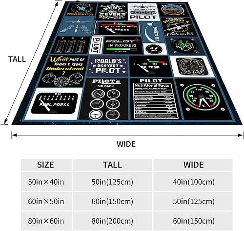 Miniatura 5 de Regalos de piloto para hombre, manta de piloto, regalos de cumpleaños para ideas de regalo de aviador, manta de regalo de medidores de piloto de