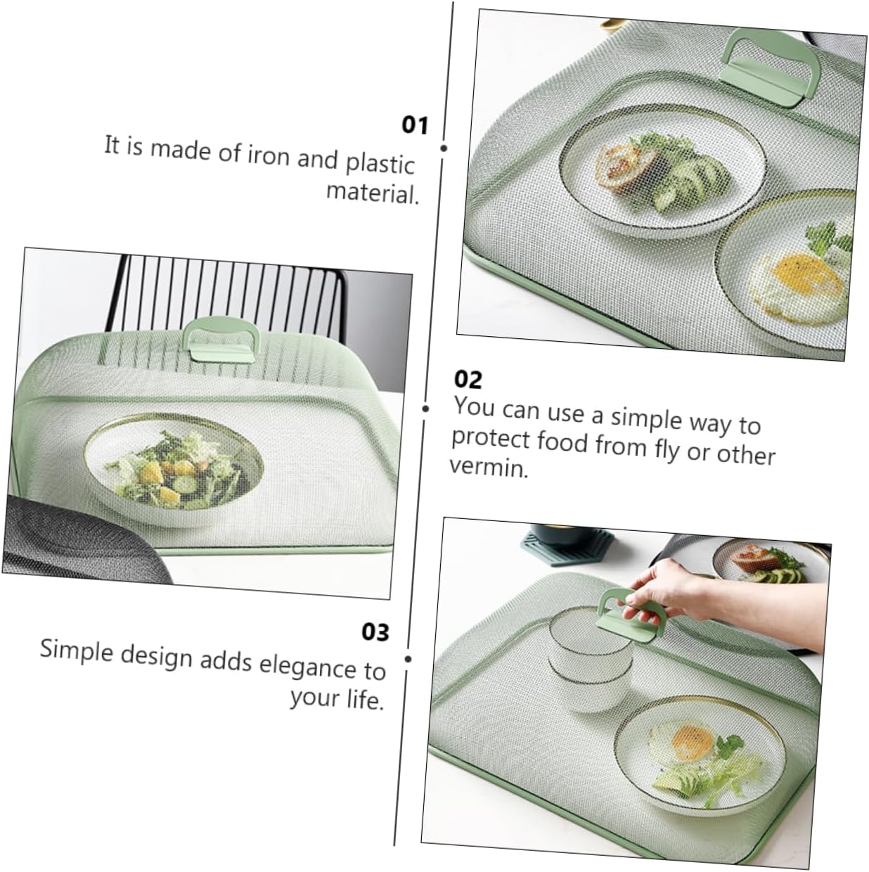 VALICLUD Food Tent Umbrella Screens Square Protectors Microwave Food Cover for Outdoor Camping Kitchen