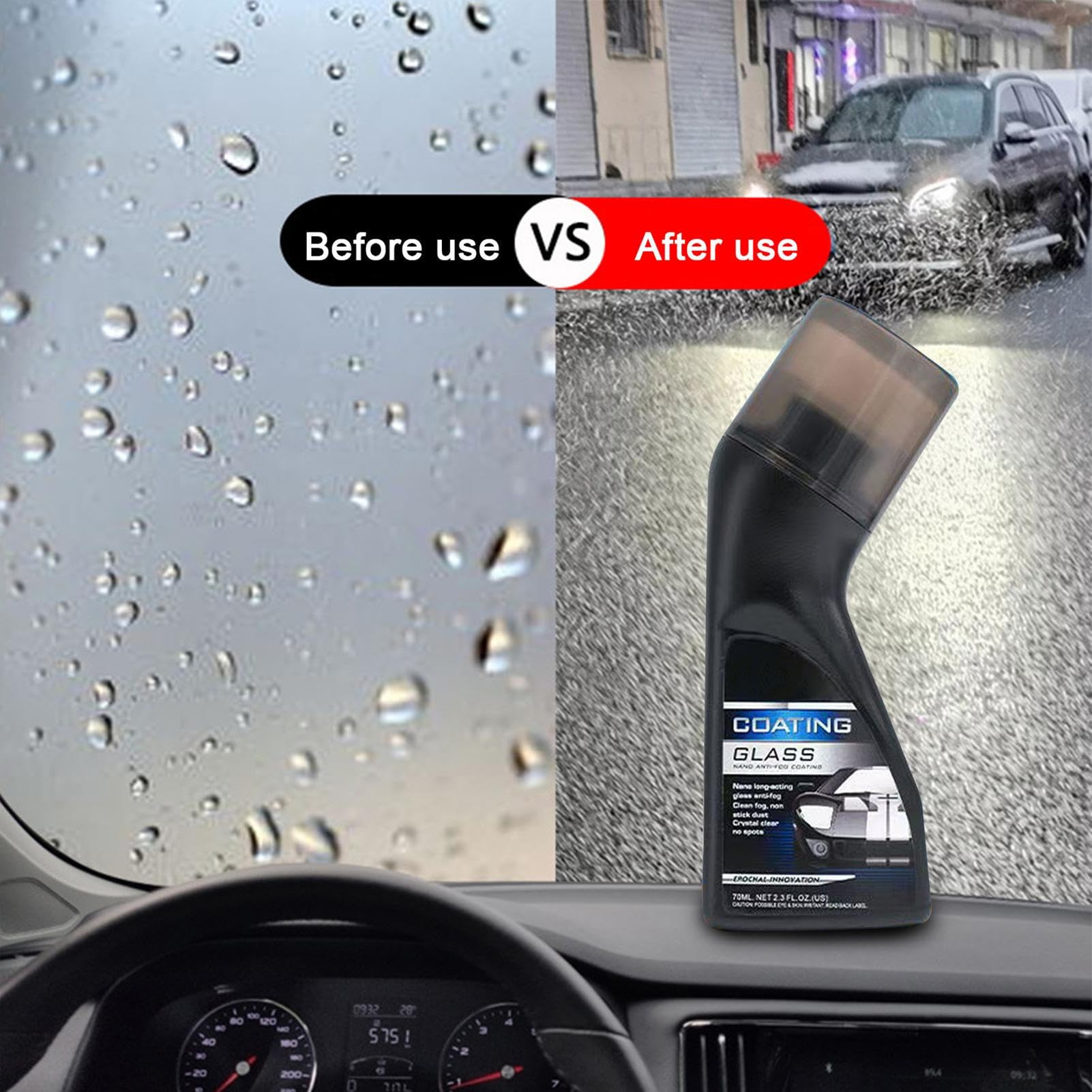 Spray anti-buée pour pare-brise de voiture, 90 ml M-browse-moléculaire agent de revêtement anti-buée, An-ti Fo-g hydrofuges pour pare-brise, rétroviseurs, nettoyant pour vitres de voiture An-ti F-og