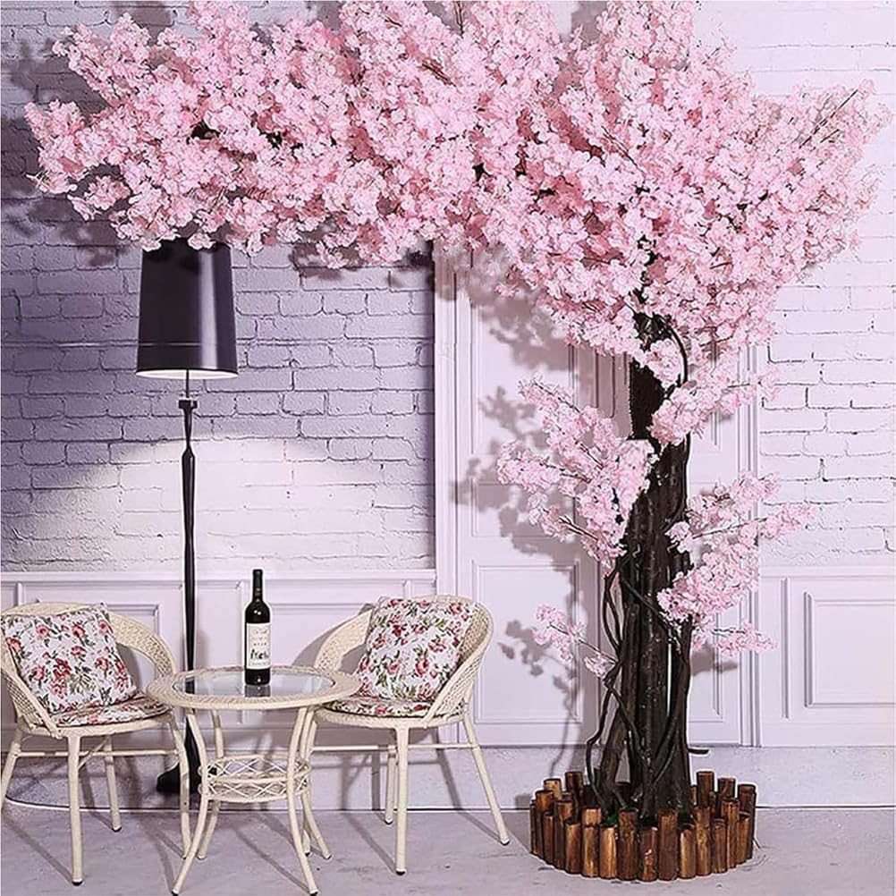 Alberi di Ciliegio Artificiali, Albero di Ciliegio Piangente, Grande Albero Finto Viola dei Desideri,Adatto per Centri Commerciali per Matrimoni, Feste, Banchetti di Compleanno,05,300×300cm