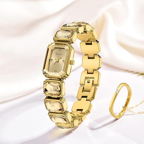 Miniatura 3 de Reloj de pulsera de cristal de lujo para mujer, elegante, rectangular, minimalista, con esfera de diamantes, impermeable, a la moda, delicado,