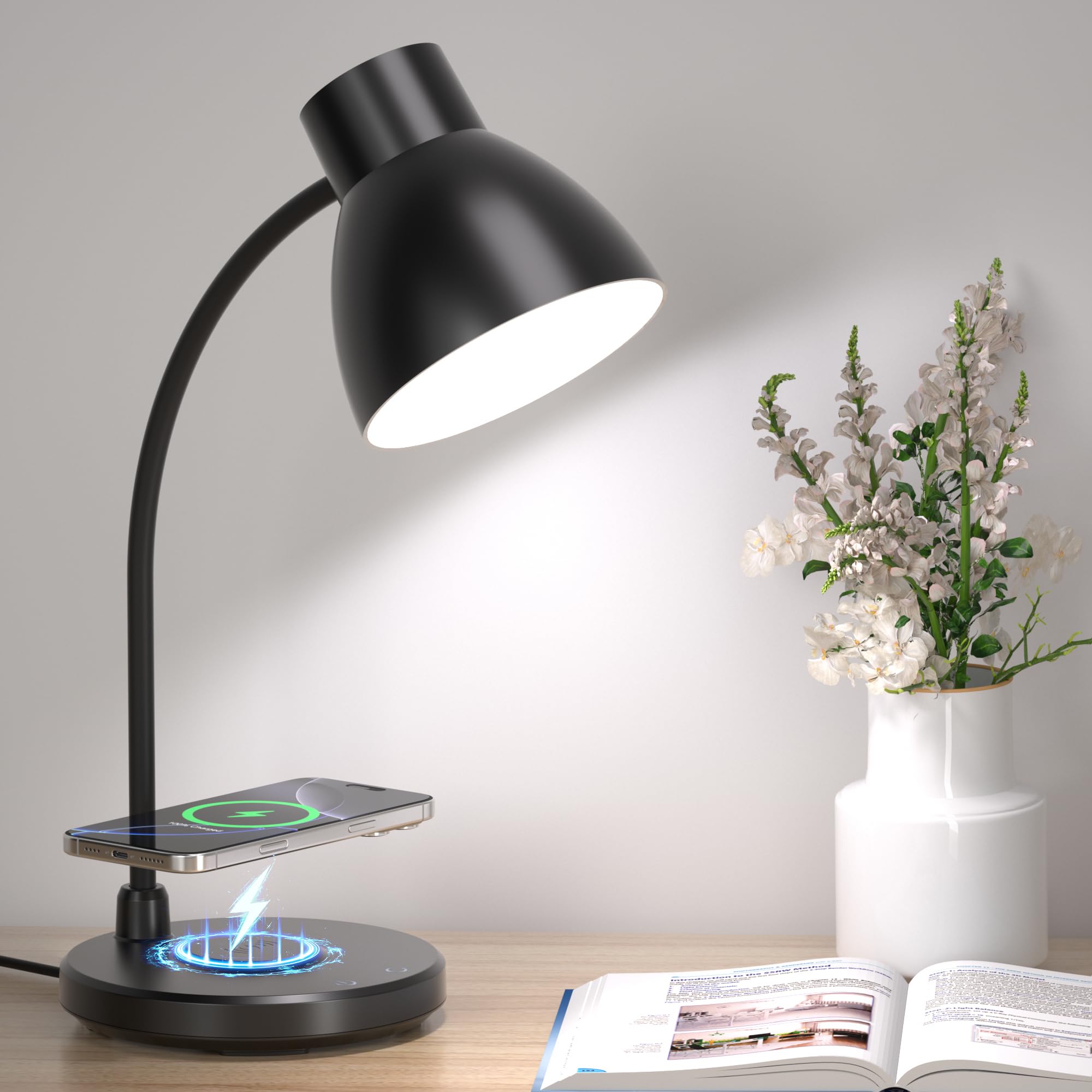 Vicsoon Desk Lamp with Wireless Charger