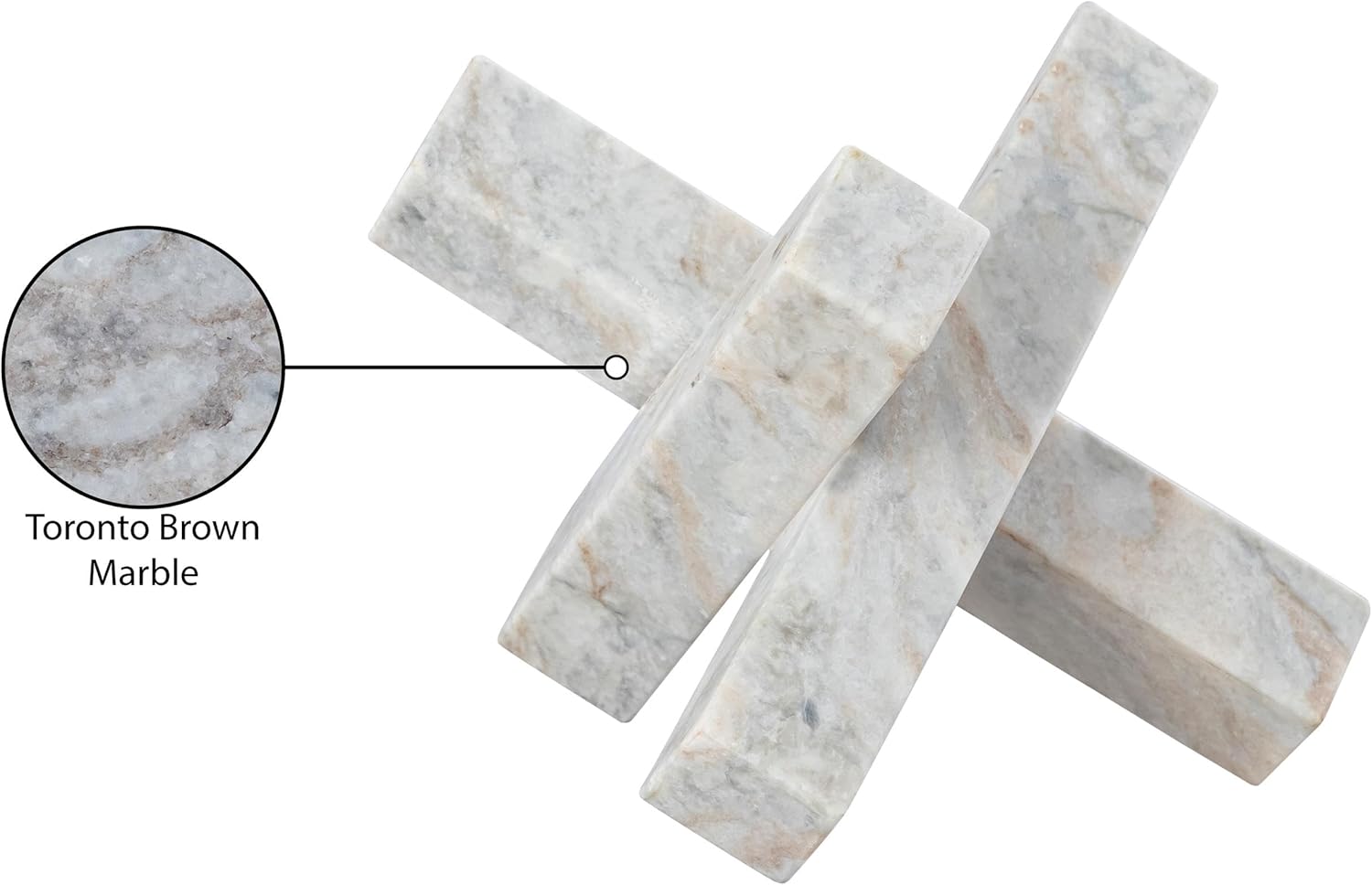 Meridian Furniture Stix Brown Marble Decorative Object