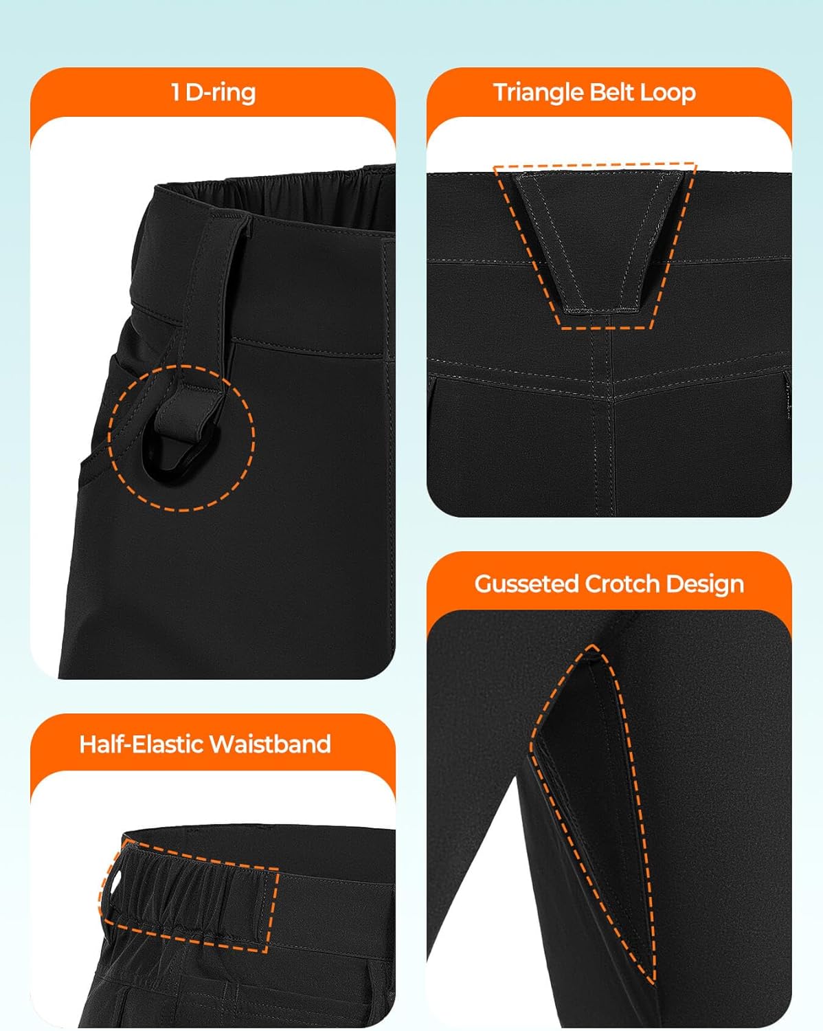 Men’s Convertible Hiking Pants Waterproof Quick Dry Zip-Off Lightweight Multi-Pocket Cargo, FP24260