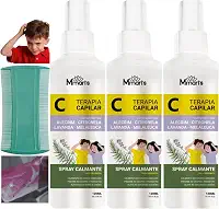 Kit C/ 3 Spray Piolho Combate Piolhos E Lêndeas Creme De Pentear Sem Enxague Condicionador 120ml