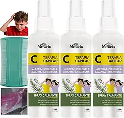 Kit C/ 3 Spray Piolho Combate Piolhos E Lêndeas Creme De Pentear Sem Enxague Condicionador 120ml