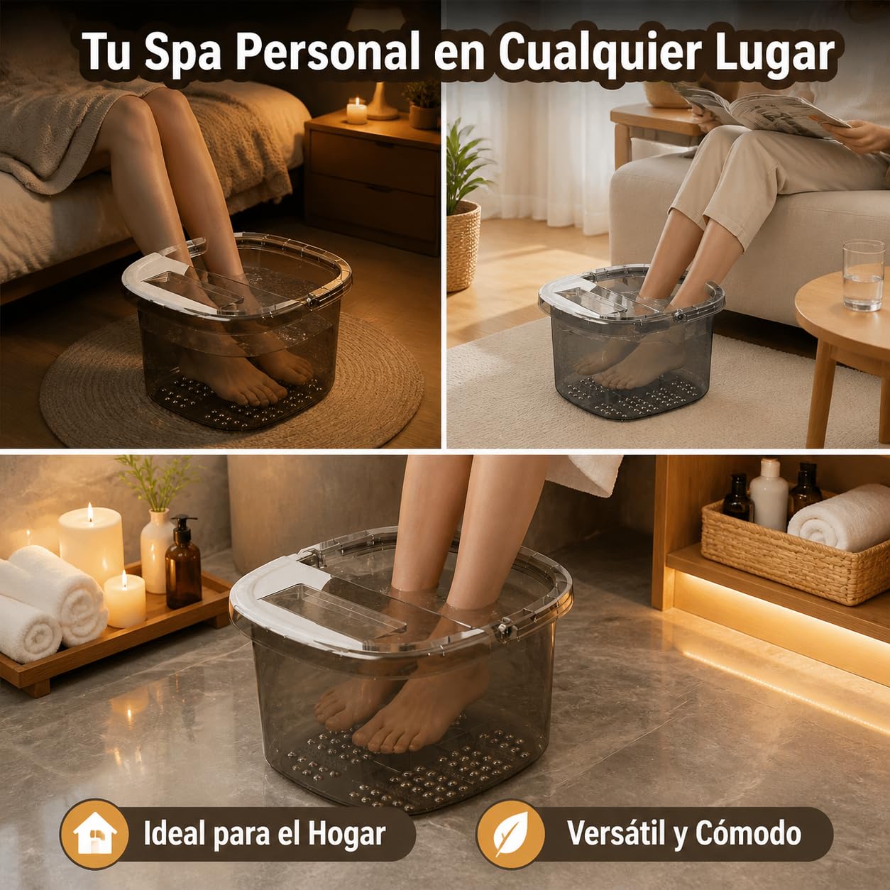 Fußbadewanne mit Massagerollen | Wanne für Fußbad | Kunststoff-Fußbecken für Pediküre Einweichen Füße, fußbad Spa, fussbad massage Pediküre, Entgiftung