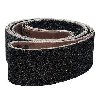 VSM 106786 Abrasive Belt, Coarse Grade, Cloth Backing, Silicon Carbide, 50 Grit, 4" Width, 54" Length, Black Pack of 10