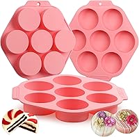 Vista 8 de Sidosir 2 moldes de silicona para galletas Oreo de chocolate, cilindro redondo de 7 cavidades, moldes de cubierta de chocolate Oreo para dulces