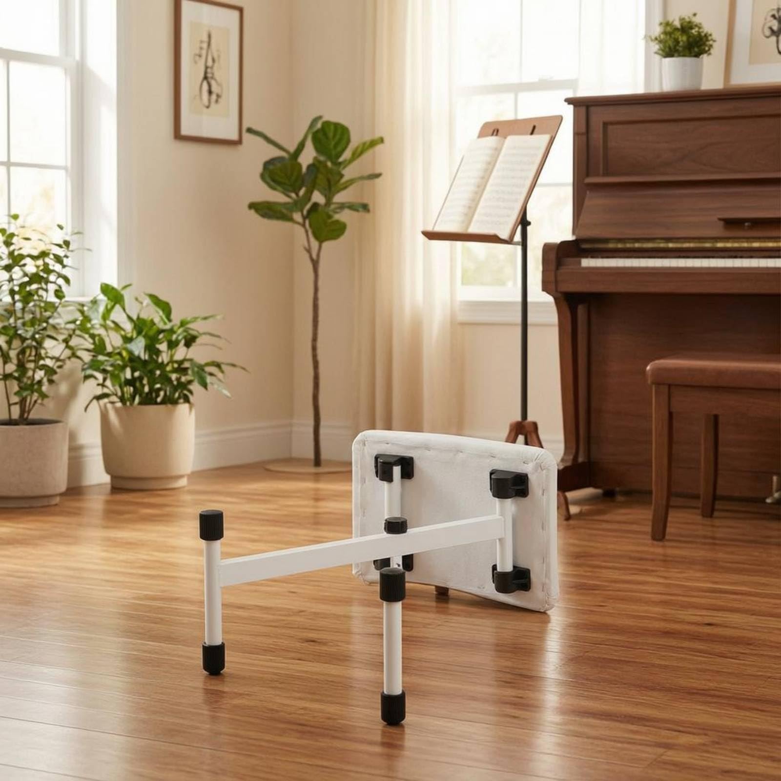 Colcolo Sgabello Regolabile per Pianoforte Sedia Tastiera Pieghevole Seduta Imbottita in Pelle Struttura Compatta Antiscivolo con Regolazione Fissa Adatto per Salotto Studio Musicale Lezioni