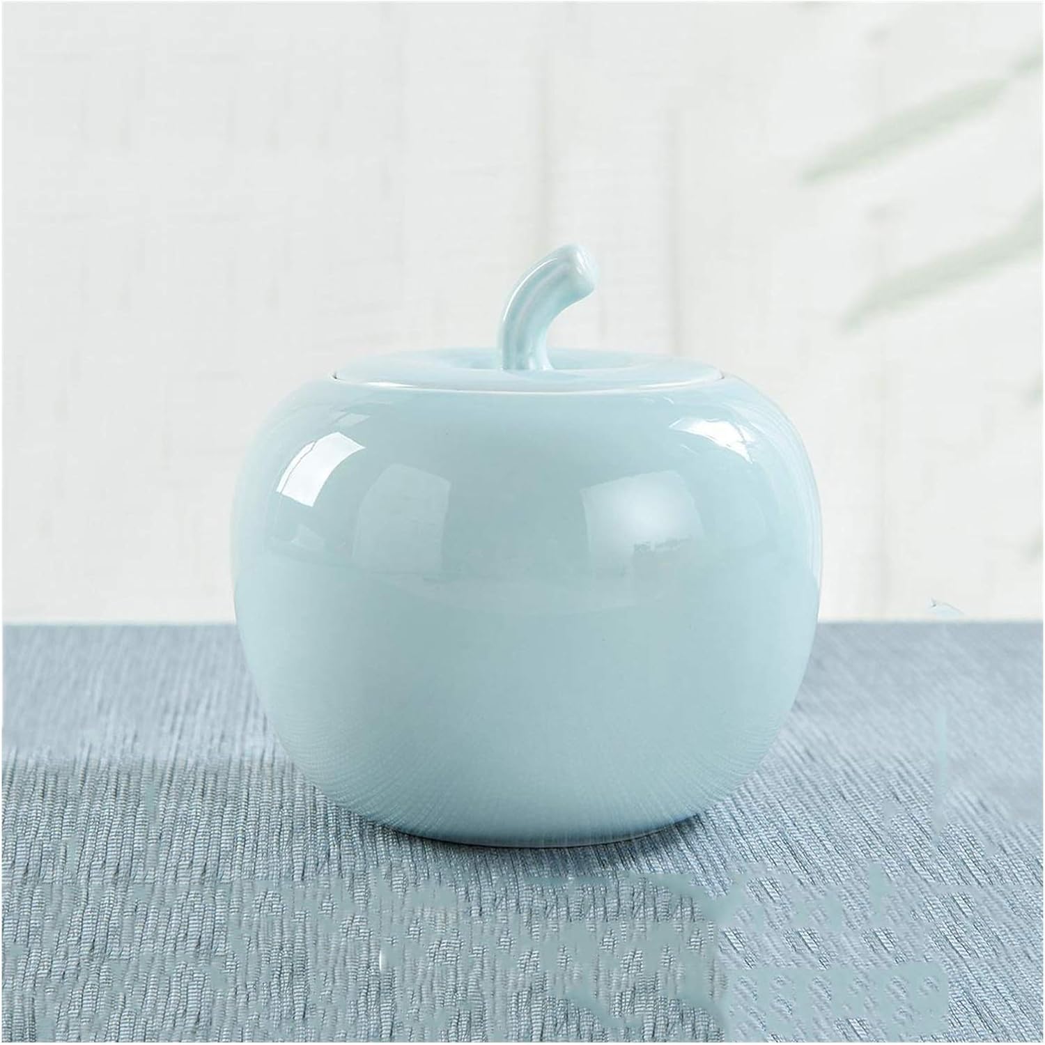 Sugar Bowl Sugar Bowls with Lid Dustproof Apple Tea Can Candy Bowl Salt Bowl Ceramic Sealed Sugar Bowl Beautiful Convenient and Practical Sugar Bowl Candy jar (Color : Blue)