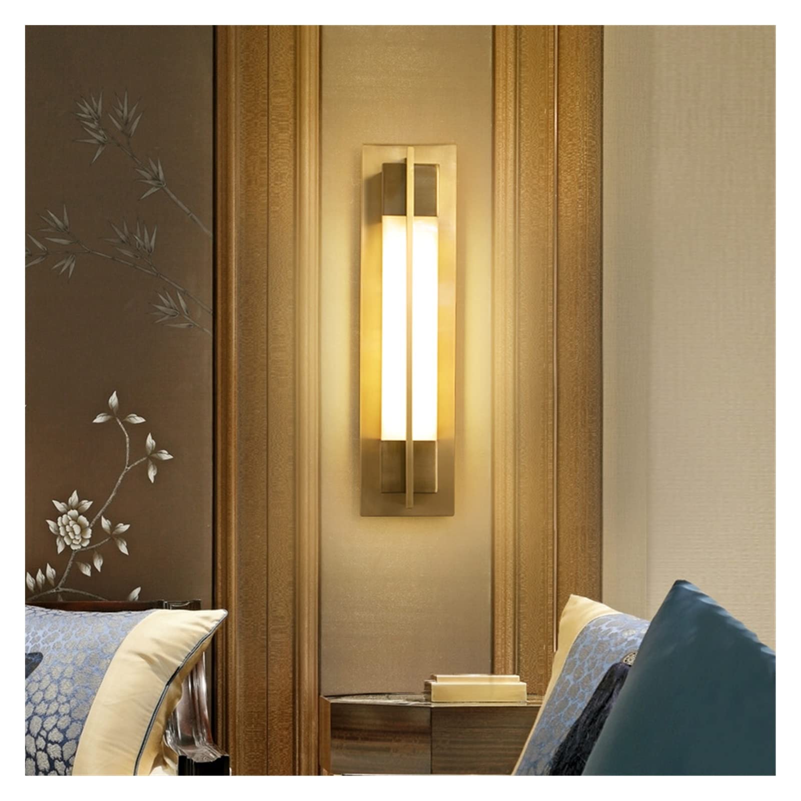 ZTCHSENZT Wall Sconces, Copper Wall Lamp Modern Minimalist Chinese Style Copper Wall Lamp Bedside Living Room Aisle Corridor Background Wall Lamps