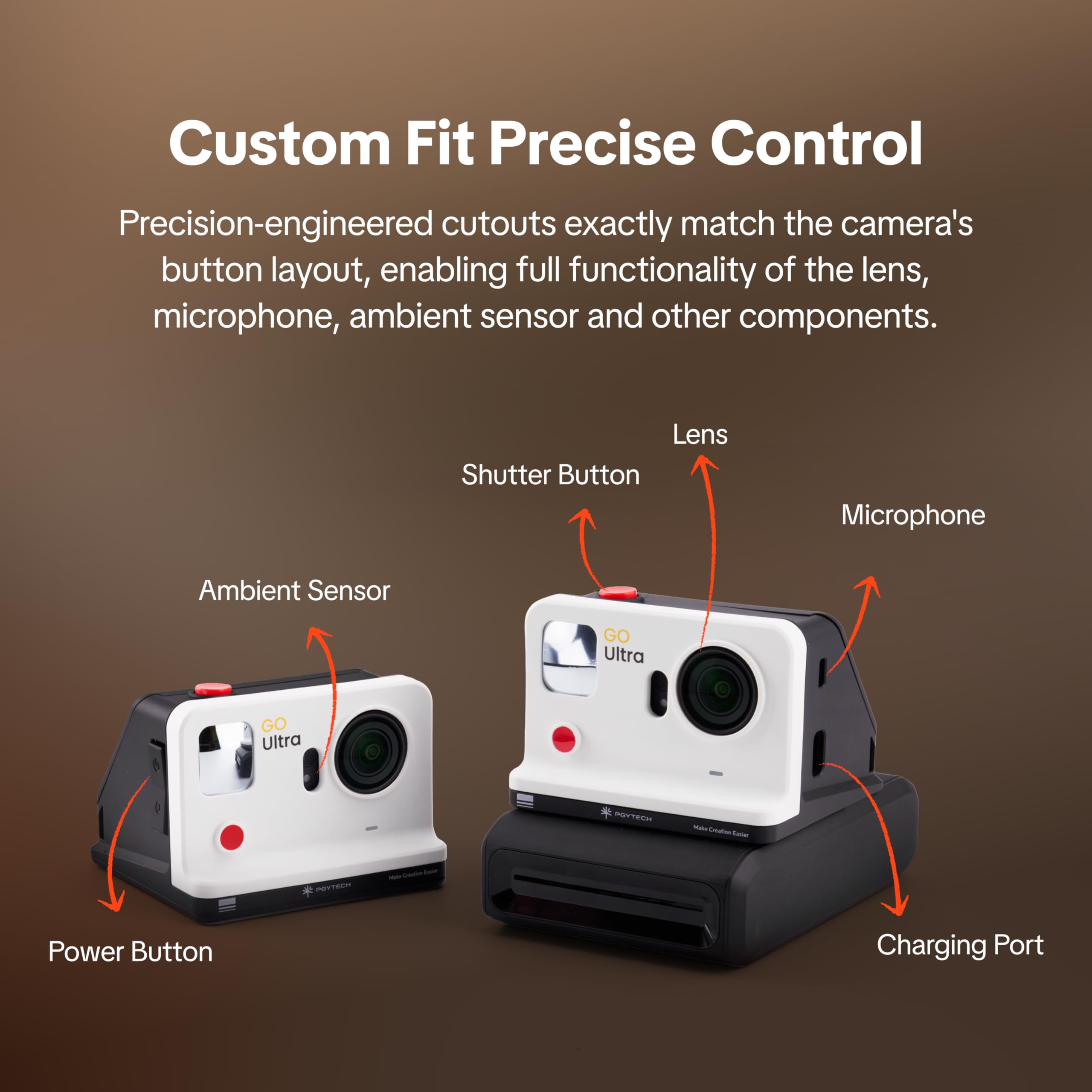 PGYTECH FunCam Kit Imprimante Photo pour Insta360 GO Ultra, Pack Impression Créative avec Coque Magnétique, Imprimante de Poche HD 300dpi et 10 Papiers Photo