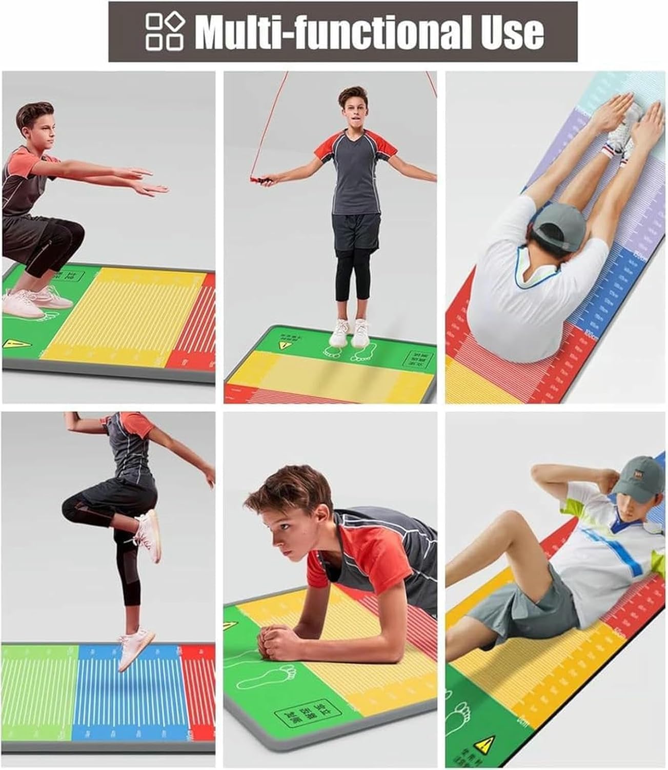 Standing Long Jump Mat, 2M/3M Long Exercise Measuring Mat, Jumping Practice Test Pad for Bedroom Living Room