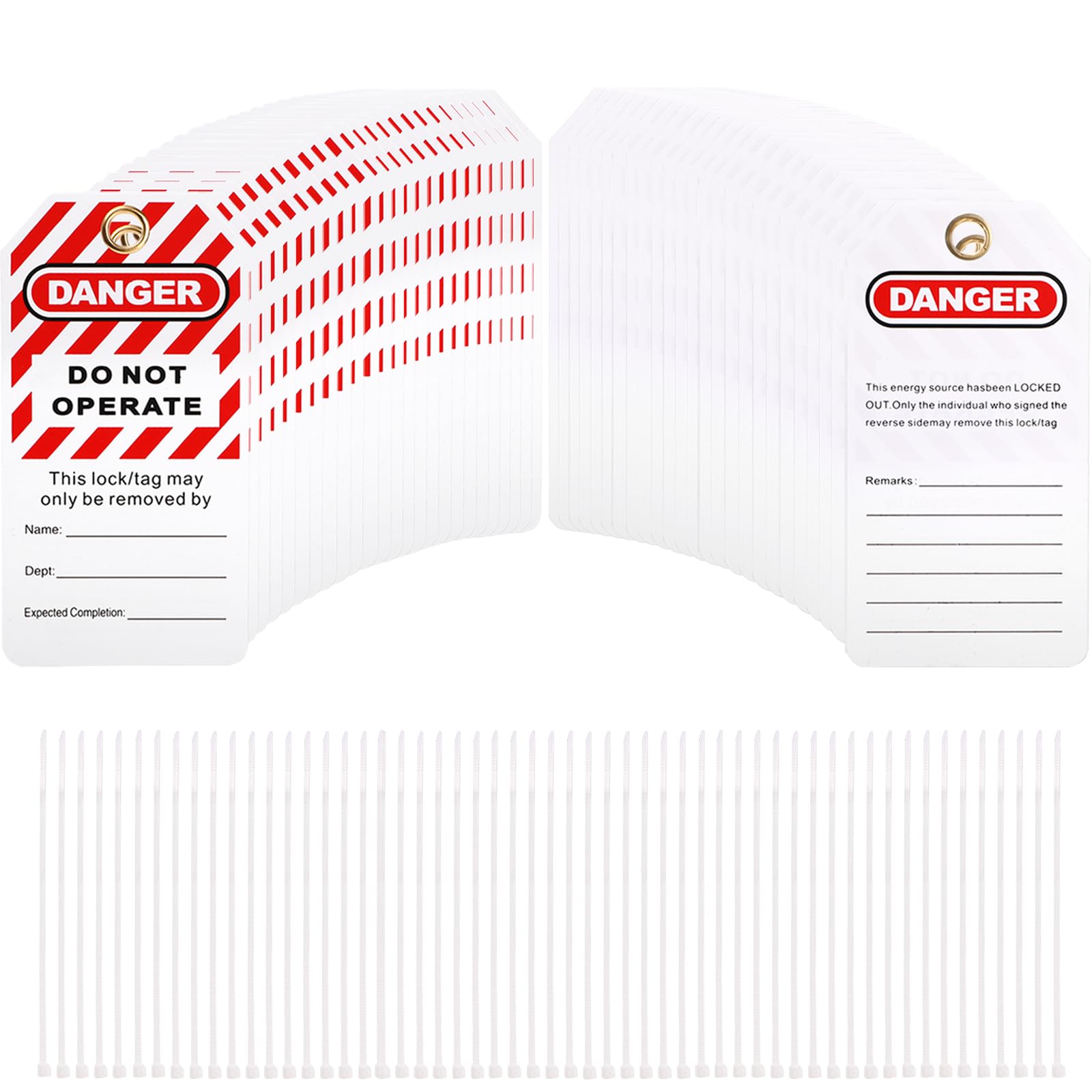 Amazon.com: WUWEOT 50 Pack Lockout Tagout Tags, Temper Proof Danger Do ...