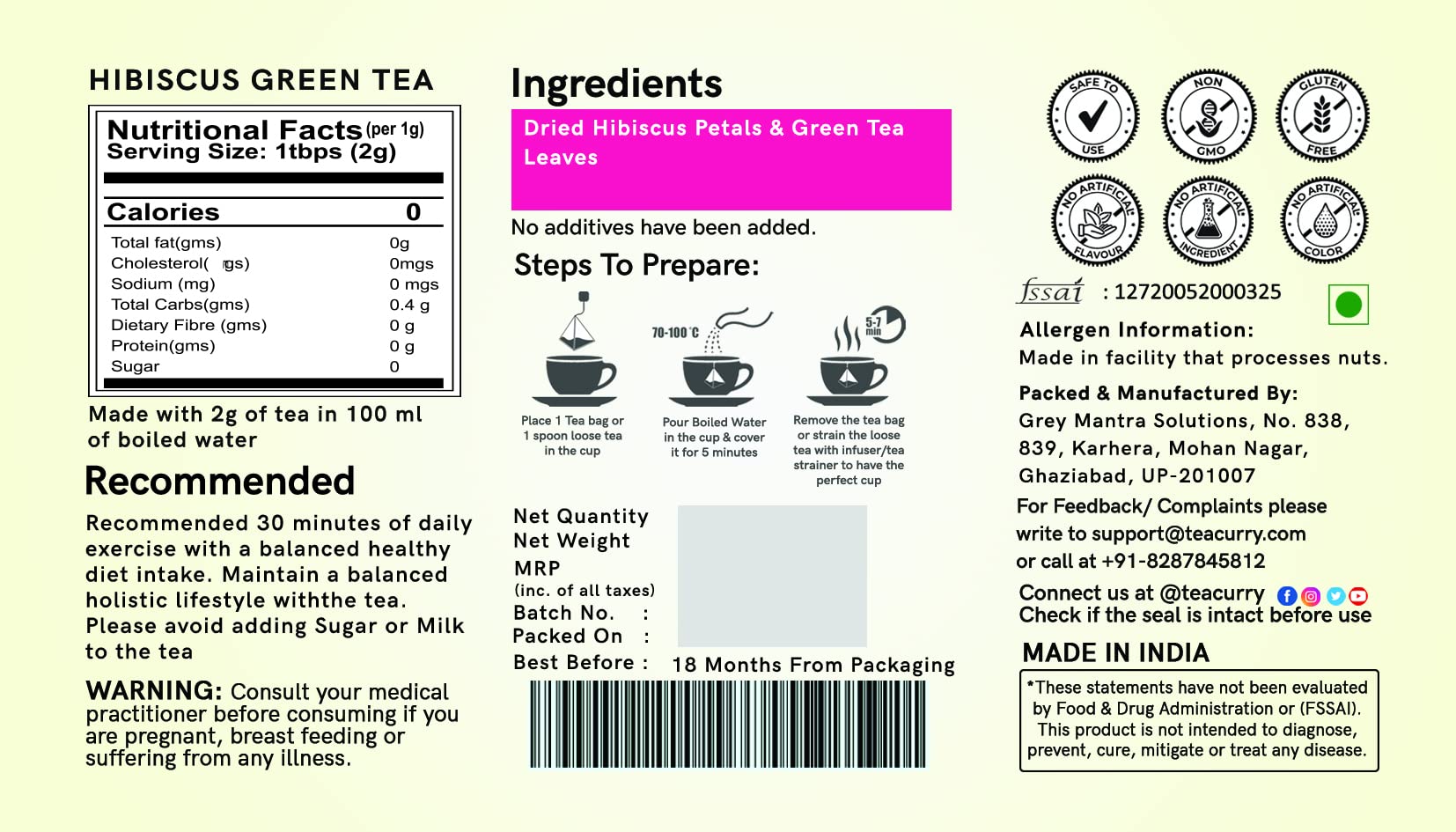 TEACURRY Hibiscus Green Tea - 30 Pyramid Hibiscus Green Tea Bags | Hibiscus Green Tea Bags Helps Lower Blood Pressure, Promotes Weight Loss, Boosts Liver Health | Tea for weight loss - Image 9 thumbnail