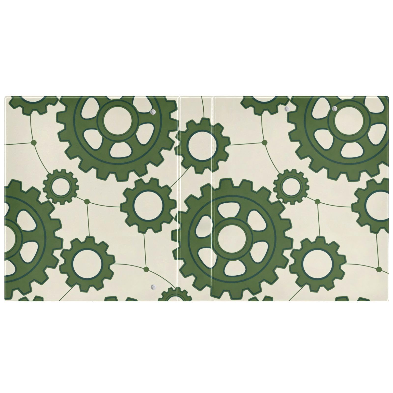 Raccoglitori da 1-1/2 pollici Black Gear Beige Pattern
