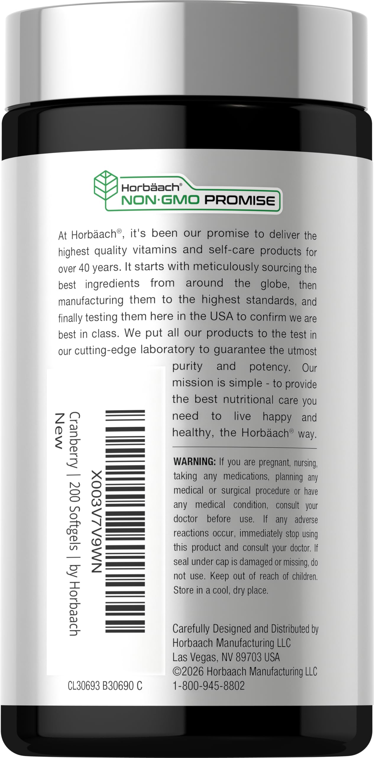 Horbäach Cranberry Pills for Women and Men | 200 Softgels — Amazon image 3