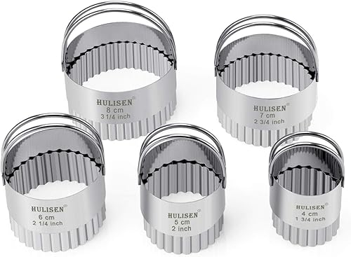 Vista 37 de HULISEN Juego de cortador de galletas (5 piezas/juego), cortador de galletas redondo con asa, herramientas profesionales para masa para hornear